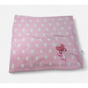 Sumersault Baby Blanket Sweet Baby butterfly Flowers Hearts white dots